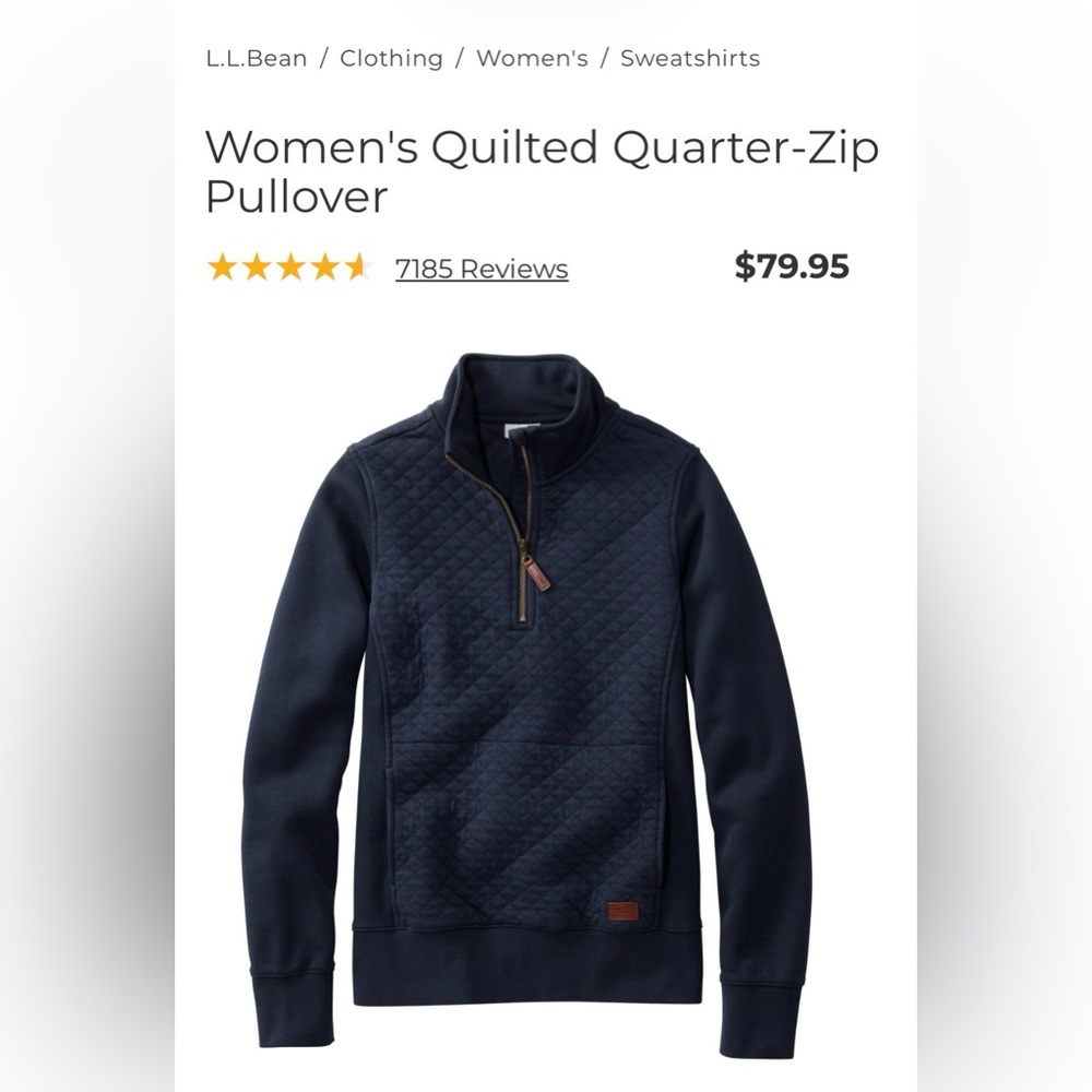 Women’s quilted quarter-zip LL Bean pullover
